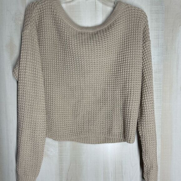 Missguided beige long sleeve crop sweater, size 2/4 - Picture 9 of 10
